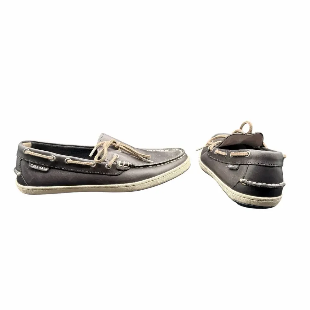 Cole Haan Men’s Black Leather Boat Shoes Size 8M Moc Toe Casual
